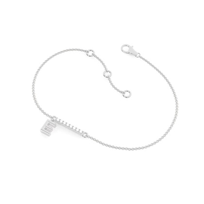 E Initial Diamond Deliacte Chain Bracelet