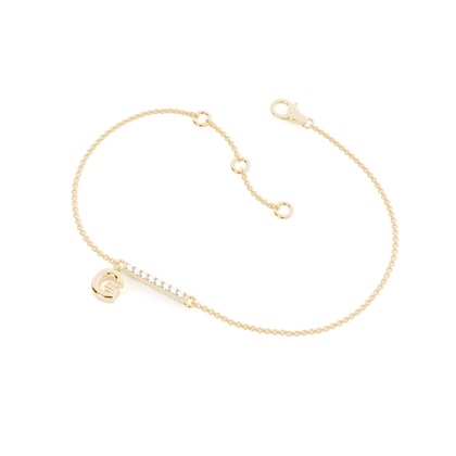 G Initial Diamond Deliacte Chain Bracelet