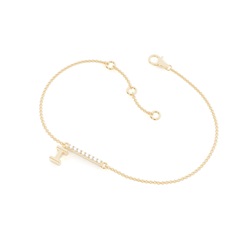 I Initial Diamond Deliacte CIain Bracelet