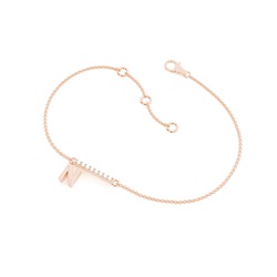 N Initial Diamond Deliacte Chain Bracelet