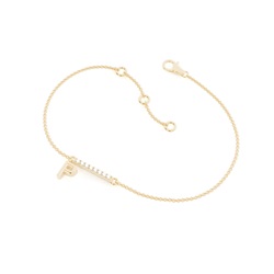 P Initial Diamond Deliacte Chain Bracelet