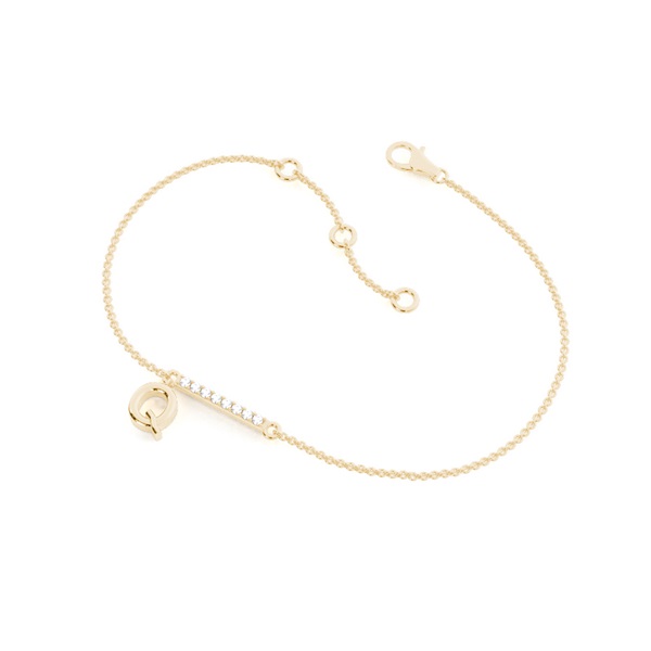 Q Initial Diamond Deliacte Chain Bracelet