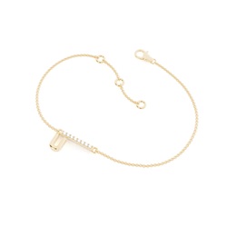U Initial Diamond Deliacte Chain Bracelet