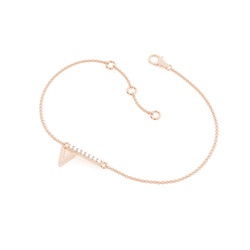 V Initial Diamond Deliacte Chain Bracelet