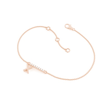 X Initial Diamond Deliacte Chain Bracelet