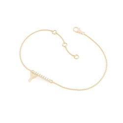Y Initial Diamond Deliacte Chain Bracelet