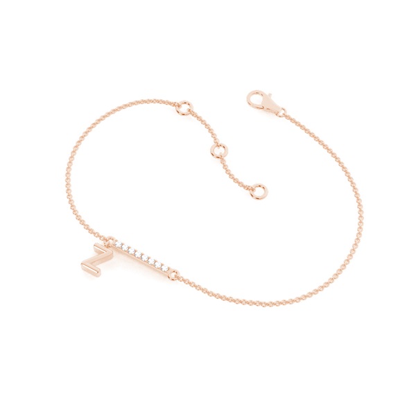 Z Initial Diamond Deliacte Chain Bracelet