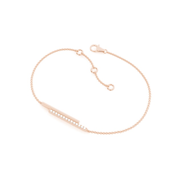 Prong Setting Dual bar Chain Bracelet