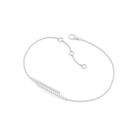 Prong Setting Dual bar Chain Bracelet