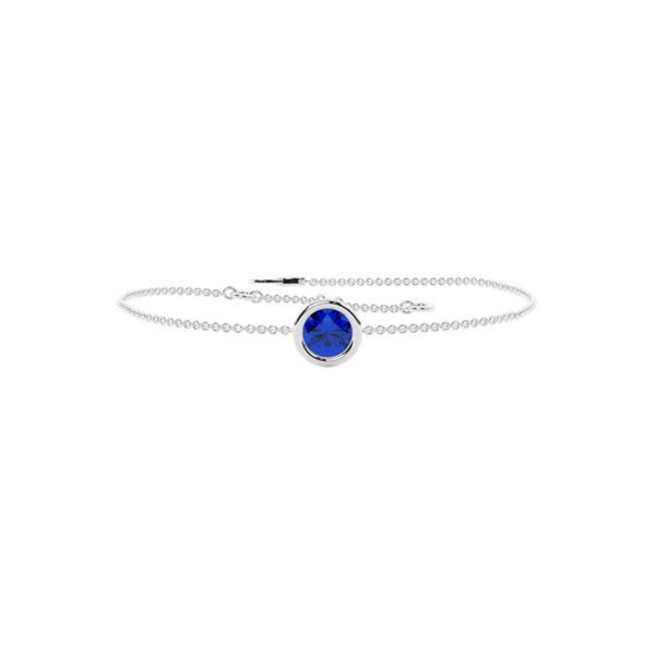 Solitaire Zafiro Azul Pulsera Cadena Delicada