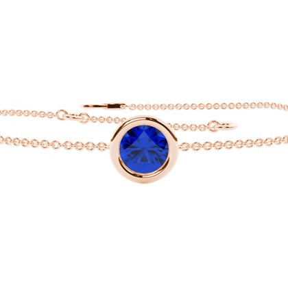 Solitaire Blue Sapphire Delicate Chain Bracelet