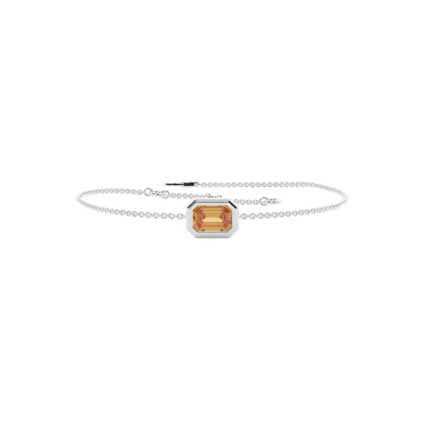 Solitaire Citrine Delicate Chain Bracelet