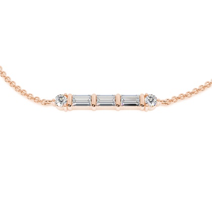 Baguette Rose Gold Diamond Bracelets