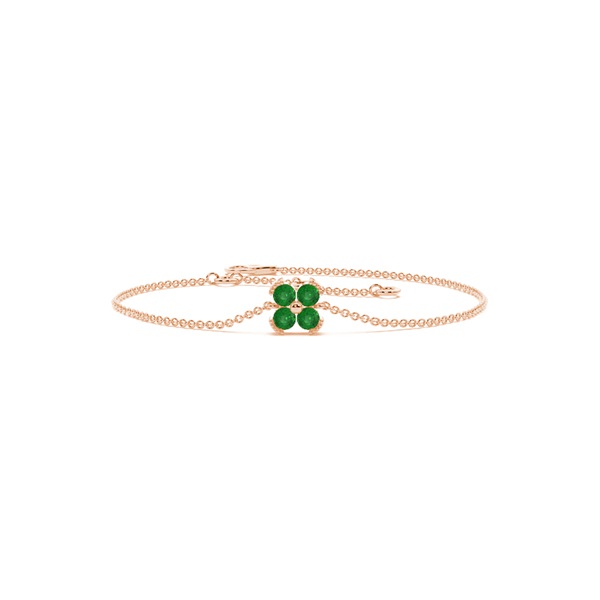 Emerald classic floral delicate chain bracelet