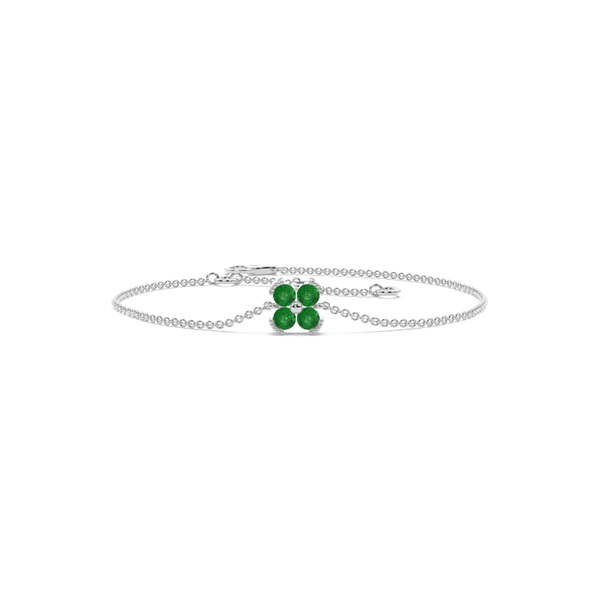 Emerald classic floral delicate chain bracelet