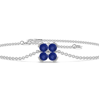 Blaue Sapphire klassische zarte florale Armkette