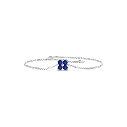 Blue Sapphire classic floral delicate chain bracelet