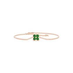 Emerald classic floral delicate chain bracelet