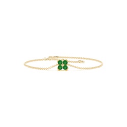 Emerald classic floral delicate chain bracelet