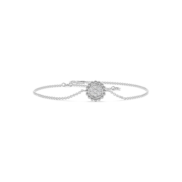 Round Diamond pave set beaded delicate chain bracelet