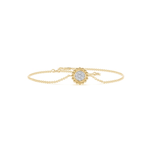 Round Diamond pave set beaded delicate chain bracelet