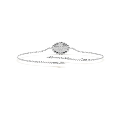 Round Diamond pave set beaded marquise shape delicate chain bracelet