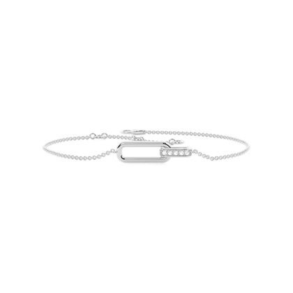 Linked diamond Delicate chain bracelet