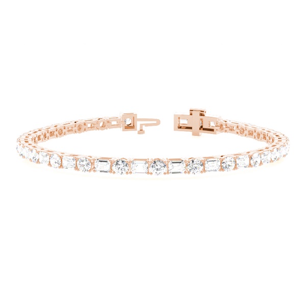 Round & Emerald Shape Tennis Bracelet
