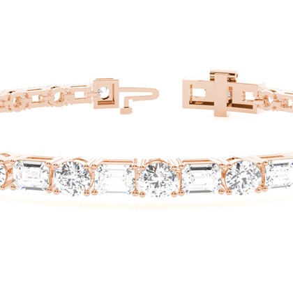 Brilliant,- und Smaragdschliff Tennisarmband