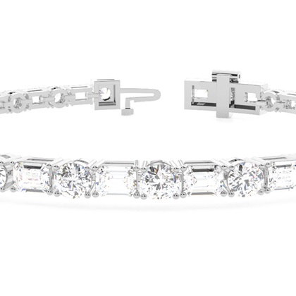 Brilliant,- und Smaragdschliff Tennisarmband