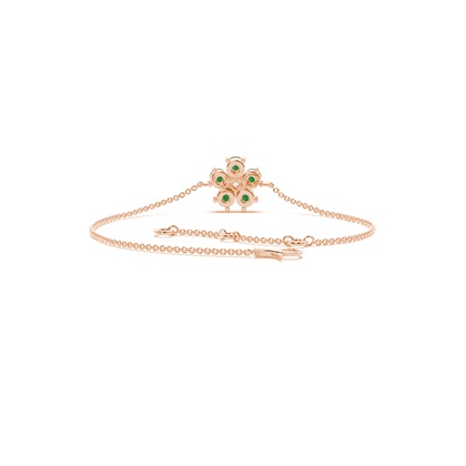 Runde Smaragde zarte florale Armkette