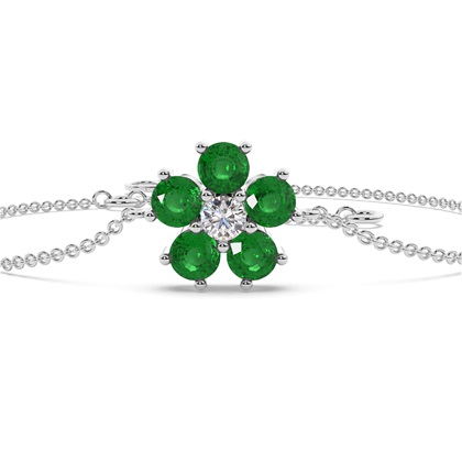 Runde Smaragde zarte florale Armkette