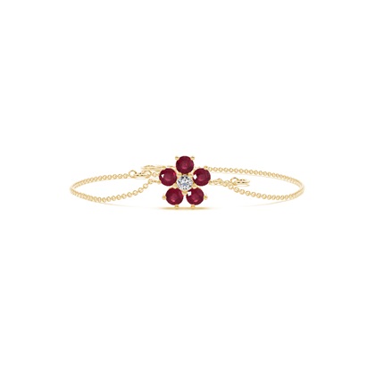Yellow Gold Gemstone Diamond Bracelets