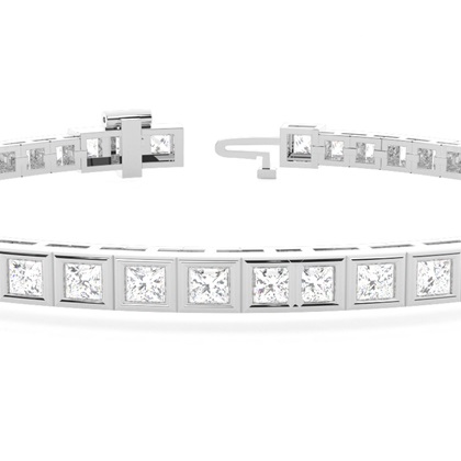 Tennisarmband mit Princess-Schliff Diamanten