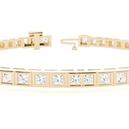 Tennisarmband mit Princess-Schliff Diamanten