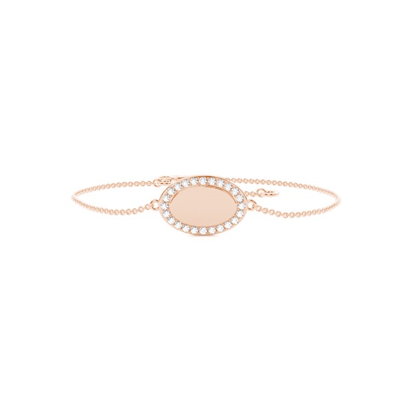 Round diamond oval shape everyday chain bracelet