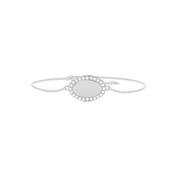 Round diamond oval shape everyday chain bracelet
