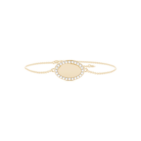 Round diamond oval shape everyday chain bracelet