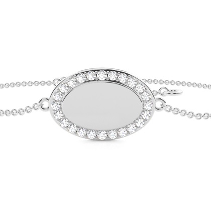 Round diamond oval shape everyday chain bracelet