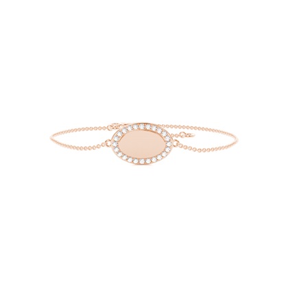 Round diamond oval shape everyday chain bracelet