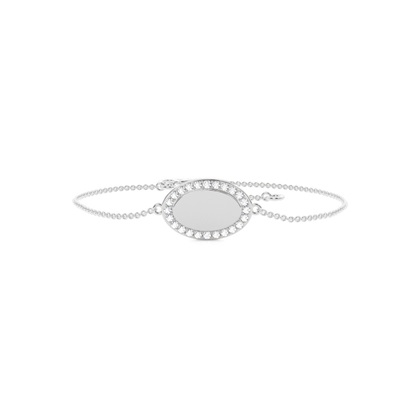Round diamond oval shape everyday chain bracelet