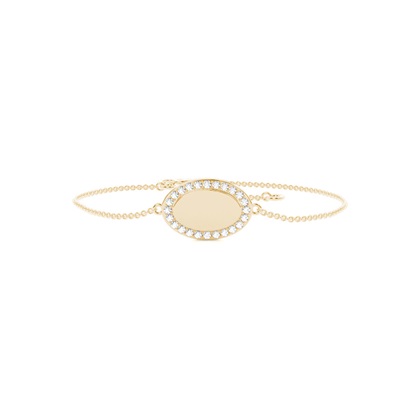 Round diamond oval shape everyday chain bracelet