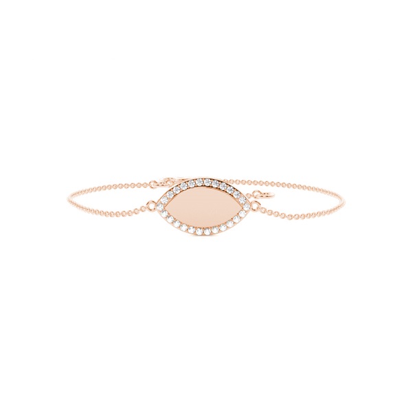 Round diamond marquise shape everyday chain bracelet
