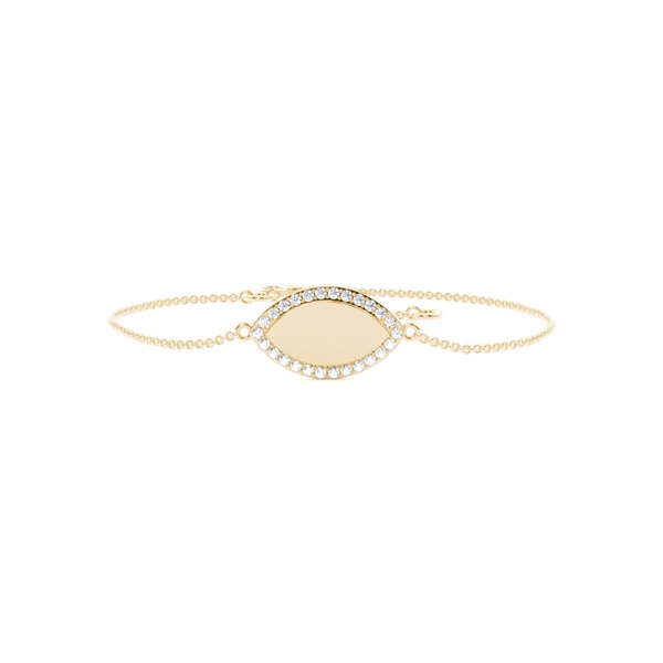 Round diamond marquise shape everyday chain bracelet
