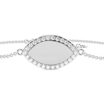 Round diamond marquise shape everyday chain bracelet