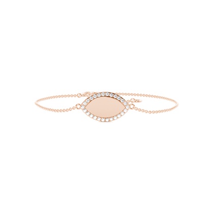 Round diamond marquise shape everyday chain bracelet