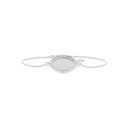 Round diamond marquise shape everyday chain bracelet