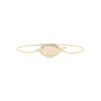 Round diamond marquise shape everyday chain bracelet