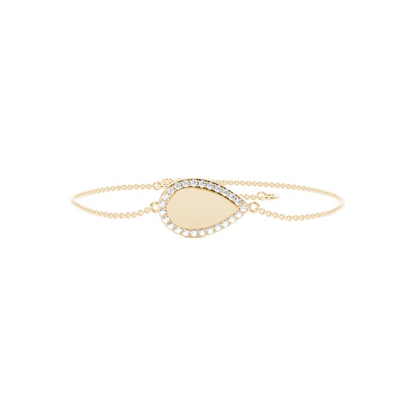 Round diamond pear shape everyday chain bracelet
