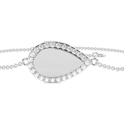 Round diamond pear shape everyday chain bracelet